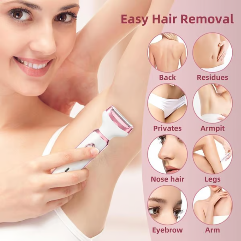 SmoothGlow 4-in-1 Electric Lady Shaver – Effortless, Precise, and Silky Smooth Skin