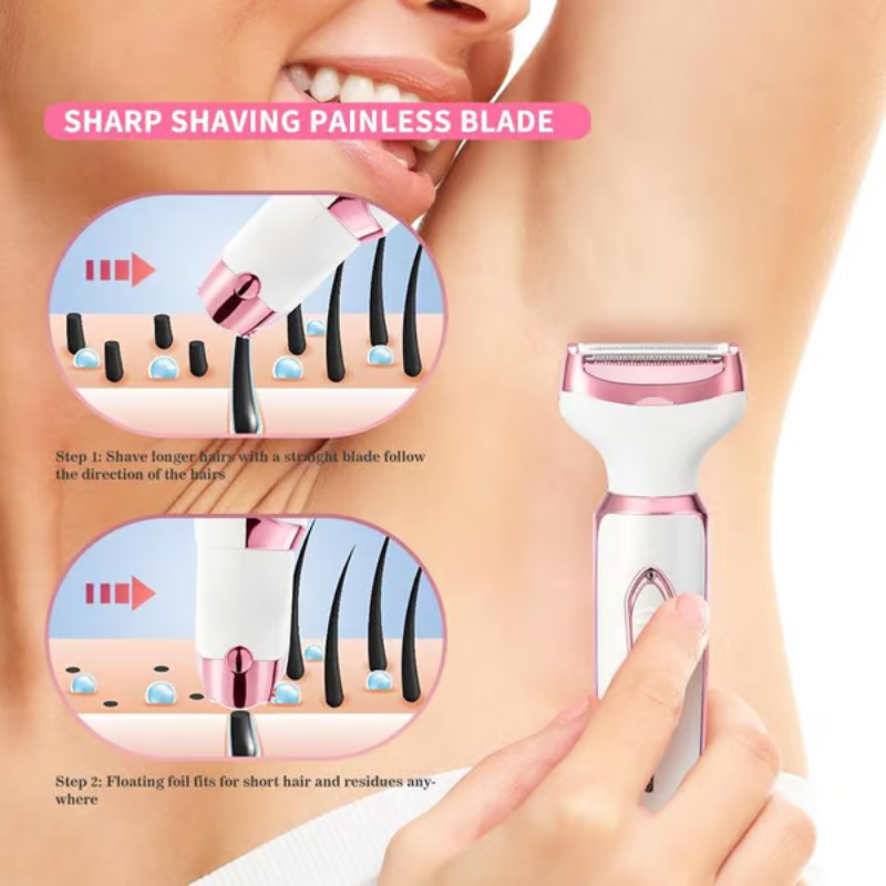 SmoothGlow 4-in-1 Electric Lady Shaver – Effortless, Precise, and Silky Smooth Skin