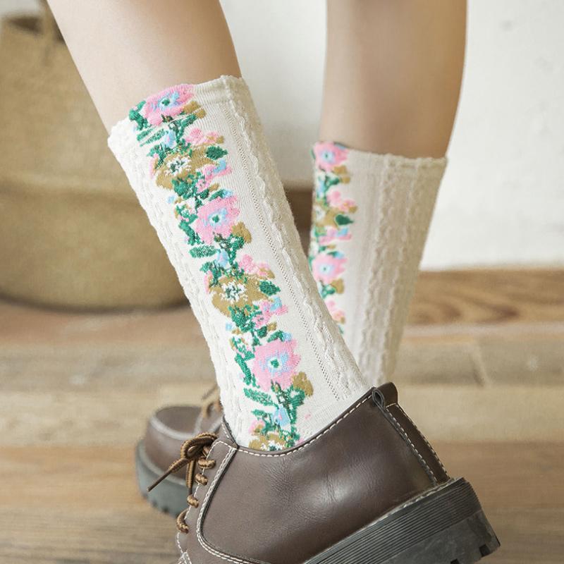 Laceup™ Embroidered Floral Socks