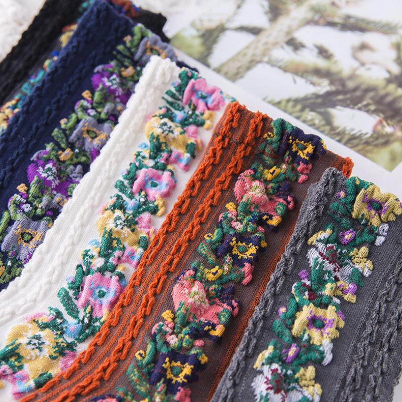 Laceup™ Embroidered Floral Socks