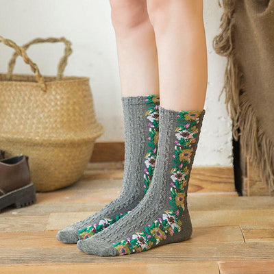 Laceup™ Embroidered Floral Socks