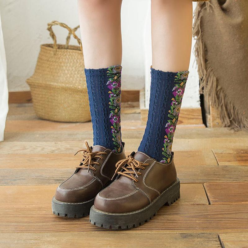 Laceup™ Embroidered Floral Socks